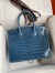 Hermes Birkin 30 Handmade Bag In Blue Tempete Crocodile Niloticus Shiny Skin