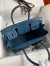 Hermes Birkin 30 Handmade Bag In Blue Tempete Crocodile Niloticus Shiny Skin