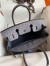 Hermes Birkin 30 Retourne Handmade Bag In Gris Asphalt Ostrich Leather