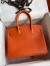 Hermes Birkin 30 Retourne Handmade Bag In Orange Ostrich Leather