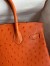 Hermes Birkin 30 Retourne Handmade Bag In Orange Ostrich Leather