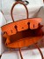 Hermes Birkin 30 Retourne Handmade Bag In Orange Ostrich Leather