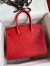 Hermes Birkin 30 Retourne Handmade Bag In Red Ostrich Leather