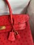 Hermes Birkin 30 Retourne Handmade Bag In Red Ostrich Leather