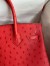 Hermes Birkin 30 Retourne Handmade Bag In Red Ostrich Leather