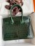 Hermes Birkin 30 Handmade Bag In Green Crocodile Porosus Shiny Skin