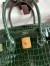 Hermes Birkin 30 Handmade Bag In Green Crocodile Porosus Shiny Skin