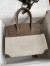 Hermes Birkin 30 Handmade Bag In Toile & Tourterelle Swift Leather