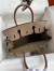 Hermes Birkin 30 Handmade Bag In Toile & Tourterelle Swift Leather