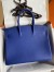 Hermes Birkin 35 Retourne Handmade Bag In Blue Electric Clemence Leather