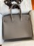 Hermes Birkin 35 Retourne Handmade Bag In Gris Asphalt Clemence Leather