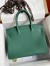 Hermes Birkin 35 Retourne Handmade Bag in Malachite Clemence Leather 