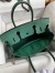 Hermes Birkin 35 Retourne Handmade Bag in Malachite Clemence Leather 