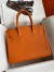 Hermes Birkin 35 Retourne Handmade Bag in Orange Clemence Leather 