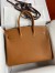 Hermes Birkin 35 Retourne Handmade Bag In Gold Epsom Calfskin 