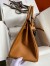 Hermes Birkin 35 Retourne Handmade Bag In Gold Epsom Calfskin 