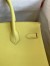Hermes Birkin 35 Retourne Handmade Bag in Lime Epsom Calfskin