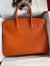 Hermes Birkin 35 Retourne Handmade Bag in Orange Epsom Calfskin