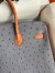 Hermes HSS Birkin 35 Bicolor Bag in Gris Agate and Gold Ostrich Leather