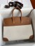 Hermes Birkin 35 Handmade Bag In Toile & Gold Swift Leather 