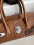 Hermes Birkin 35 Handmade Bag In Toile & Gold Swift Leather 
