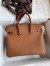 Hermes Touch Birkin 25 Bag in Gold Togo and Matte Alligator Leather