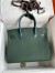 Hermes Touch Birkin 30 Bag in Green Clemence and Matte Alligator Leather 