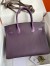 Hermes Touch Birkin 30 Bag in Raisin Clemence and Matte Alligator Leather 