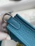 Hermes Evelyne Mini Handmade Bag in Blue Jean Clemence Leather