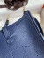 Hermes Evelyne Mini Handmade Bag in Blue Saphir Clemence Leather