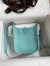 Hermes Evelyne Mini Handmade Bag in Blue Atoll Clemence Leather