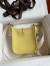 Hermes Evelyne Mini Handmade Bag in Jaune Poussin Clemence Leather