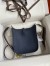 Hermes Evelyne Mini Handmade Bag in Navy Blue Clemence Leather