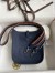 Hermes Evelyne Mini Handmade Bag in Navy Blue Clemence Leather