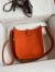 Hermes Evelyne Mini Handmade Bag in Orange Clemence Leather 