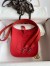 Hermes Evelyne Mini Handmade Bag in Red Clemence Leather 