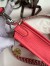 Hermes Evelyne Mini Handmade Bag in Rose Lipstick Clemence Leather