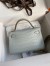 Hermes Kelly Mini II Sellier Handmade Bag In Blue Glacier Matte Alligator Leather