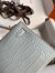 Hermes Kelly Mini II Sellier Handmade Bag In Blue Glacier Matte Alligator Leather