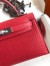 Hermes Kelly Mini II Sellier Handmade Bag In Rose Extreme Matte Alligator Leather