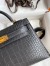 Hermes Kelly Mini II Sellier Handmade Bag In Graphite Matte Alligator Leather