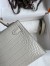 Hermes Kelly Mini II Sellier Handmade Bag In Grey Matte Alligator Leather