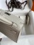 Hermes Kelly Mini II Sellier Handmade Bag In Grey Matte Alligator Leather