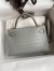 Hermes Kelly Mini II Sellier Handmade Bag In Pearl Grey Matte Alligator Leather