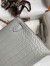 Hermes Kelly Mini II Sellier Handmade Bag In Pearl Grey Matte Alligator Leather