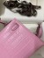 Hermes Kelly Mini II Sellier Handmade Bag In Mauve Sylvestre Matte Alligator Leather
