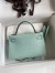 Hermes Kelly Mini II Sellier Handmade Bag In Vert D'eau Matte Alligator Leather