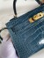 Hermes Kelly Mini II Sellier Handmade Bag In Blue Jean Shiny Alligator Leather