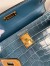 Hermes Kelly Mini II Sellier Handmade Bag In Blue Jean Shiny Alligator Leather