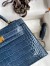 Hermes Kelly Mini II Sellier Handmade Bag In Colvert Shiny Alligator Leather